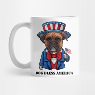 Boxer Dog Bless America Mug